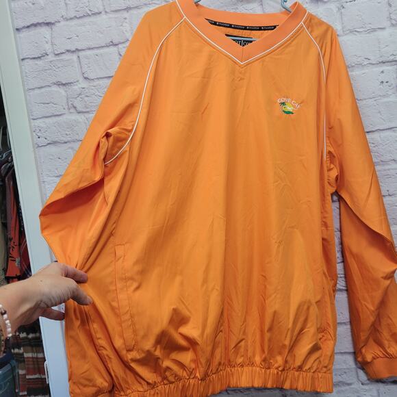 FootJoy Orange Windbreaker Jacket Size XL Pullover Cove Cay Golf Logo Outdoor - Picture 4 of 8
